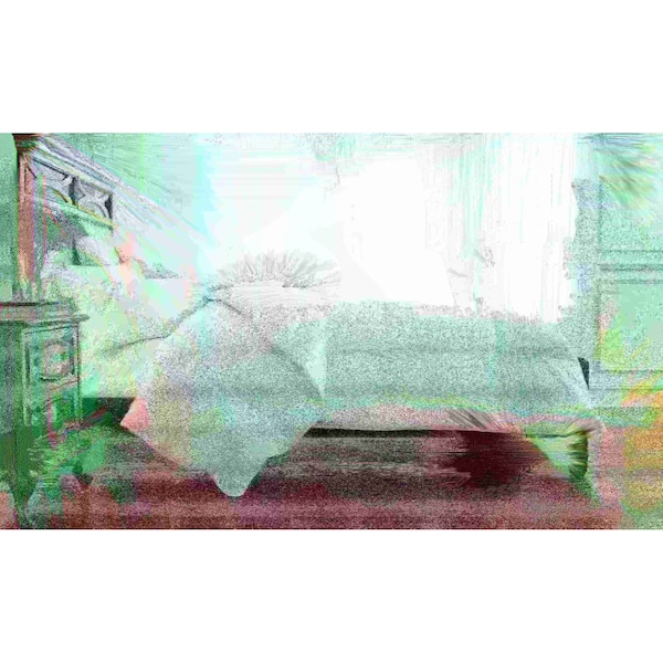 Royal Velvet 350 Thread Count 2cm Stripe Down Fiber Comforter, White, Twin 012733 - main